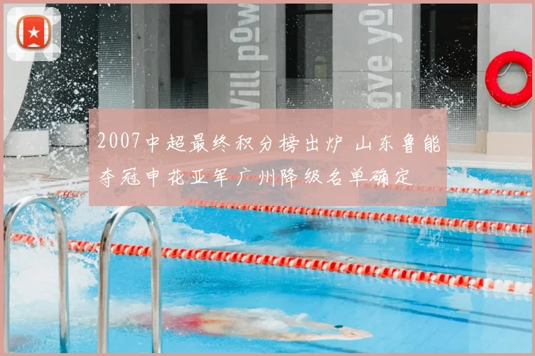 2007中超最终积分榜出炉 山东鲁能夺冠申花亚军广州降级名单确定